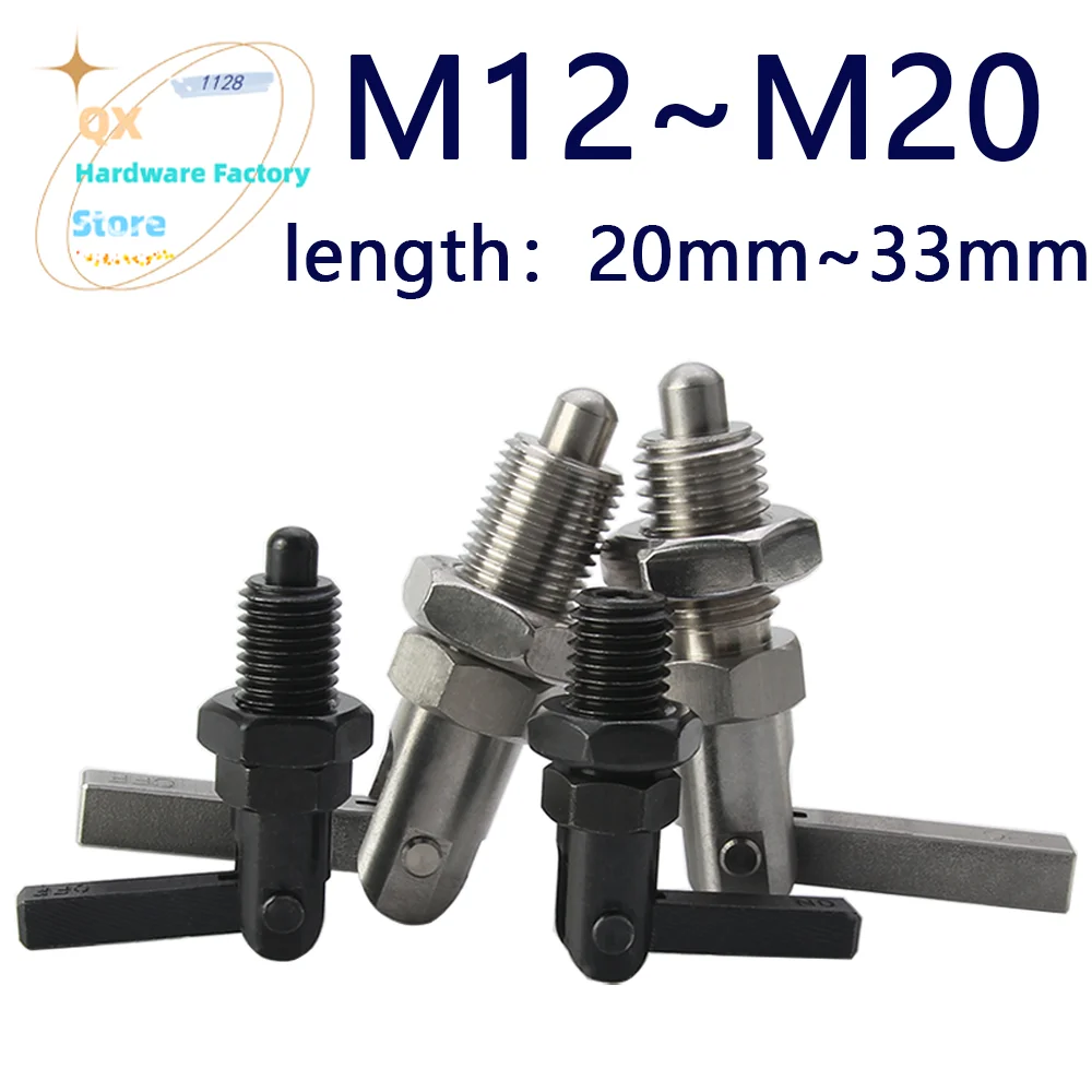 QX248 M12/M16/M20 Factory Outlet Hand Retractable Index Plunger Carbon Steel/Stainless Steel Fine/Coarse Threaded Set Screw