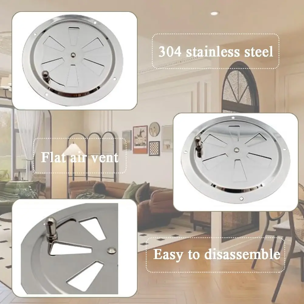 Air Outlet Vents Round Manual Opening and Closing Wall Air Soffit Vents Flat Ducting Air Ventilation Outlet Hood for House Flat