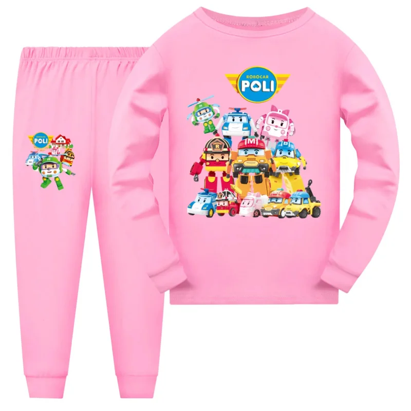 AIAI 2025RobocarPoli Pajama Set Kids Clothes Girls Tracksuit Teenage Boys Long Sleeve T Shirt+Pants Suit Sleepwear or Homew view 4