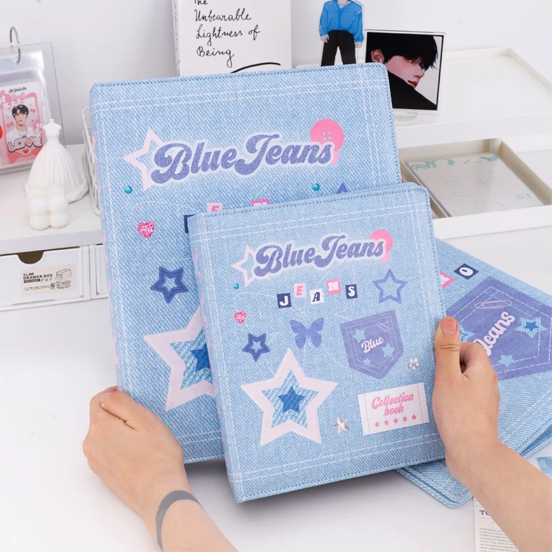Blue Jeans Card Album 4-grid Binder Compact 3-inch Idol Photo Card Storage Album Korean 포카 바인더