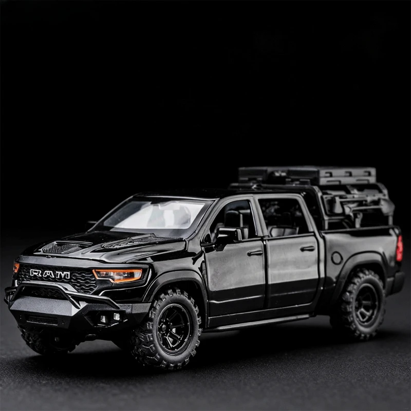 

1:32 Mammoth 1000 TRX Pickup Car Model Simulation Alloy Metal Sound Light Toy Collection Birthday Gifts