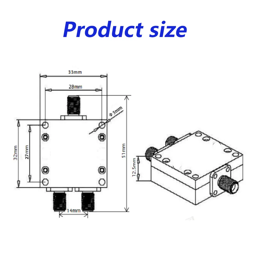 SMA Female Microstrip Power Splitter One-Minute Two RF Power Splitter 1.5-8G 10W 50Ohm GPS Satellite Signal Power Divider