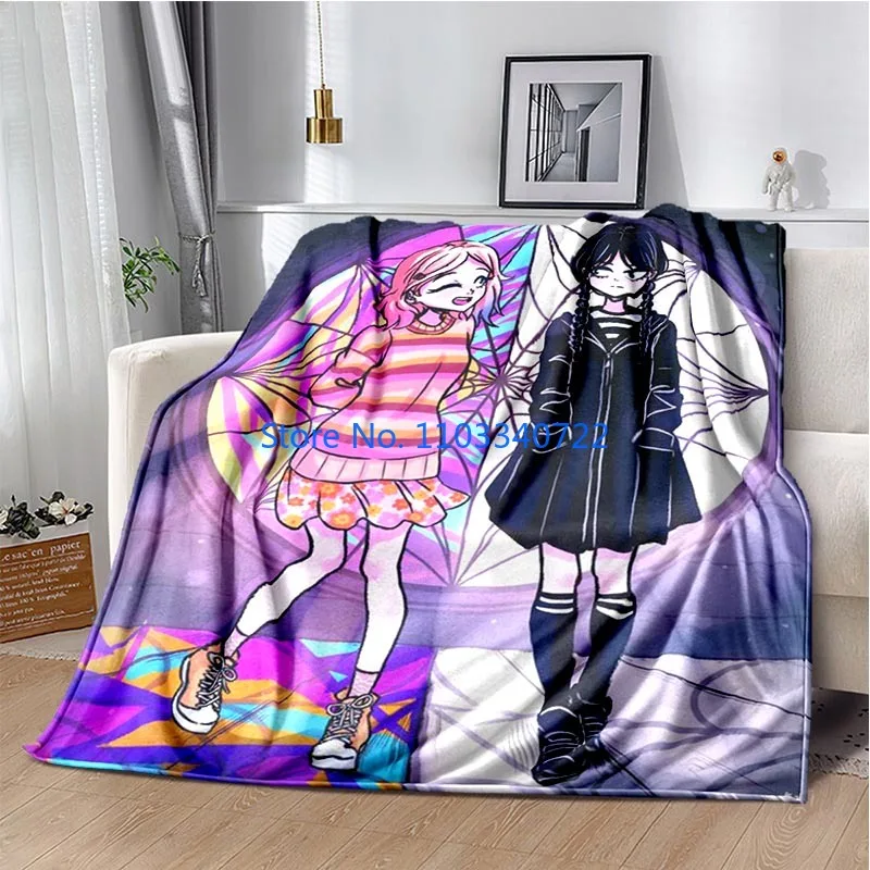 

Wednesday Addams Family Halloween Blanket Throw for Bed Sofa Nap Blankets 150x200cm Boy Girl Festival Gift