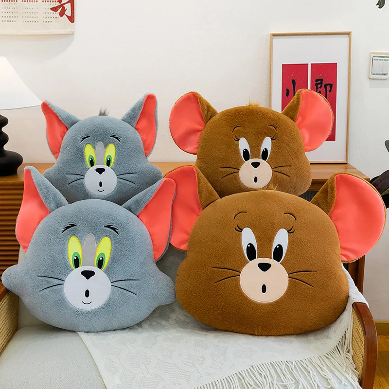 

New Spot Tom And Jerry Cute Plush Pillow Kawaii Round Head Jerry And Tom Plush Doll Toy Pillow Children'S Birthday Gift