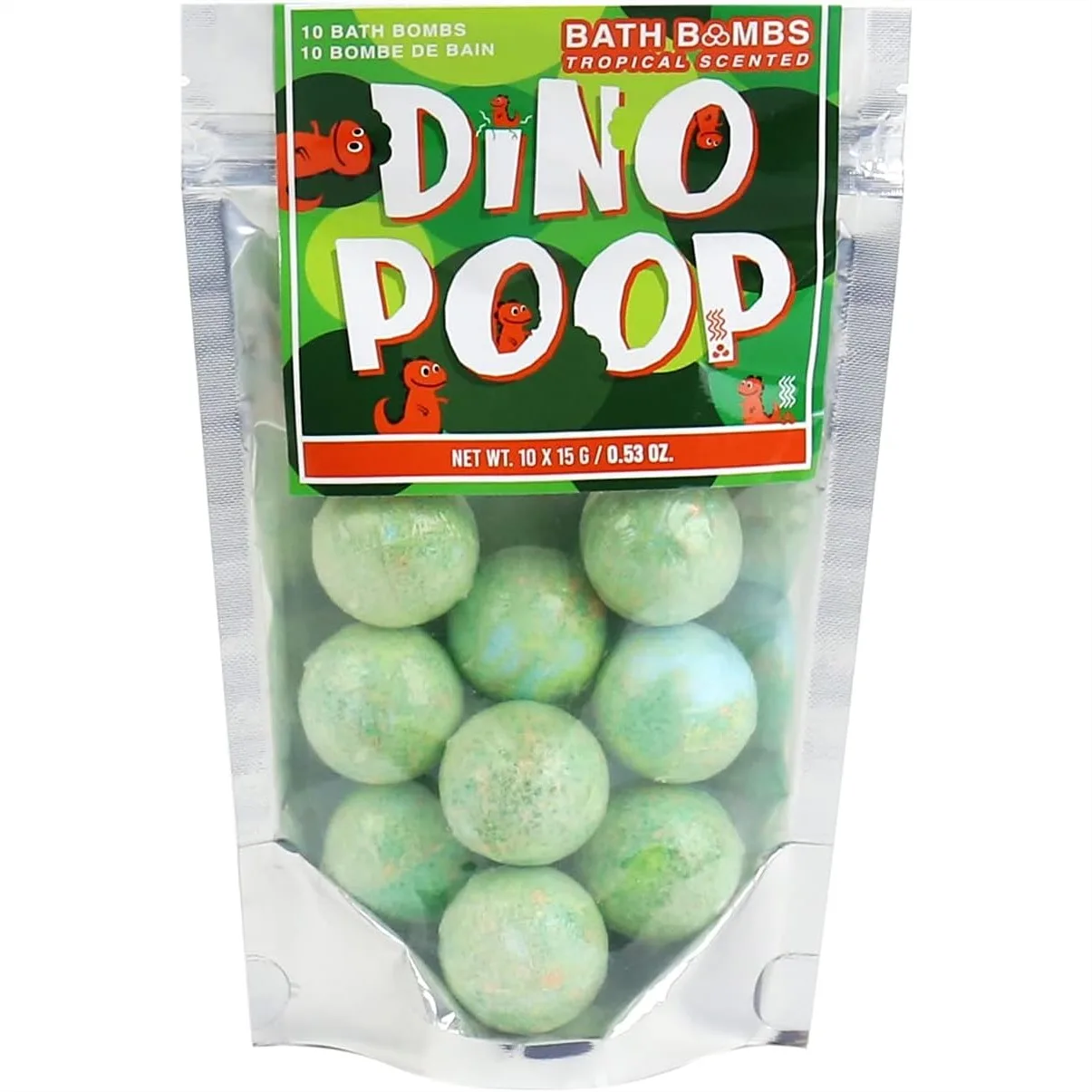 

Dinosaur Poop Bath Bombs 10-Pack Tropical Scent 150g Fizzing Color Changing Fun Bath Toys for Kids