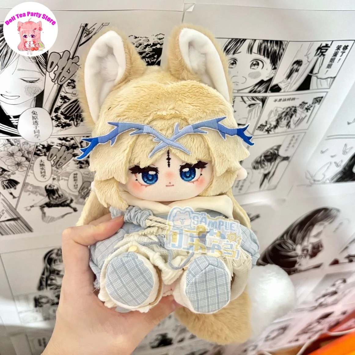 

20 см аниме Wuthering Waves Cartethyia, очаровательная плюшевая хлопковая кукла, нарядная одежда, мягкие плюшевые игрушки с ушным хвостом, рождественский подарок