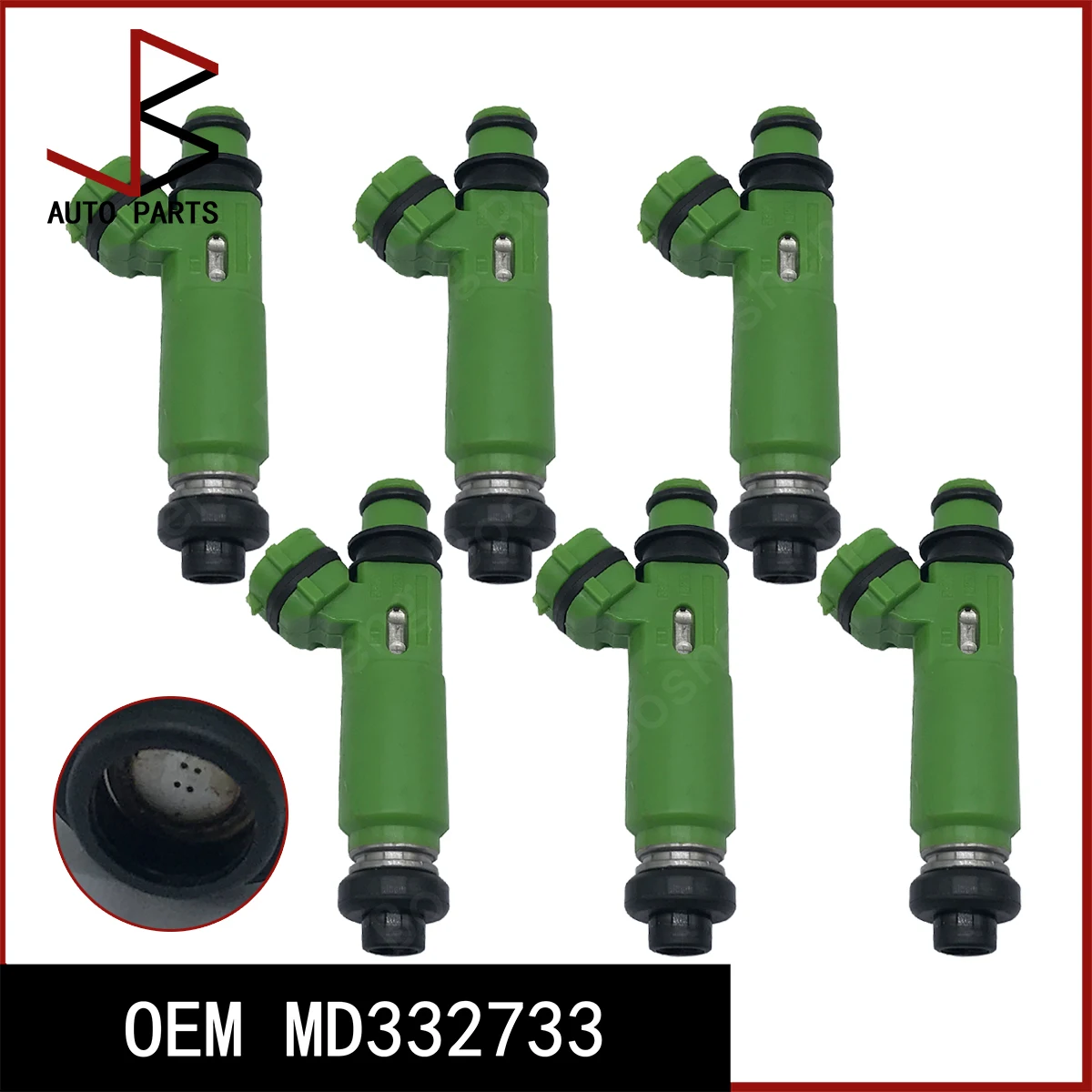 New 6 Pieces/Set OEM MD332733 195500-3170 FJ383 Fuel Injector Nozzle for Mitsubishi Montero Sport 1997-2003 3.0L 6G72