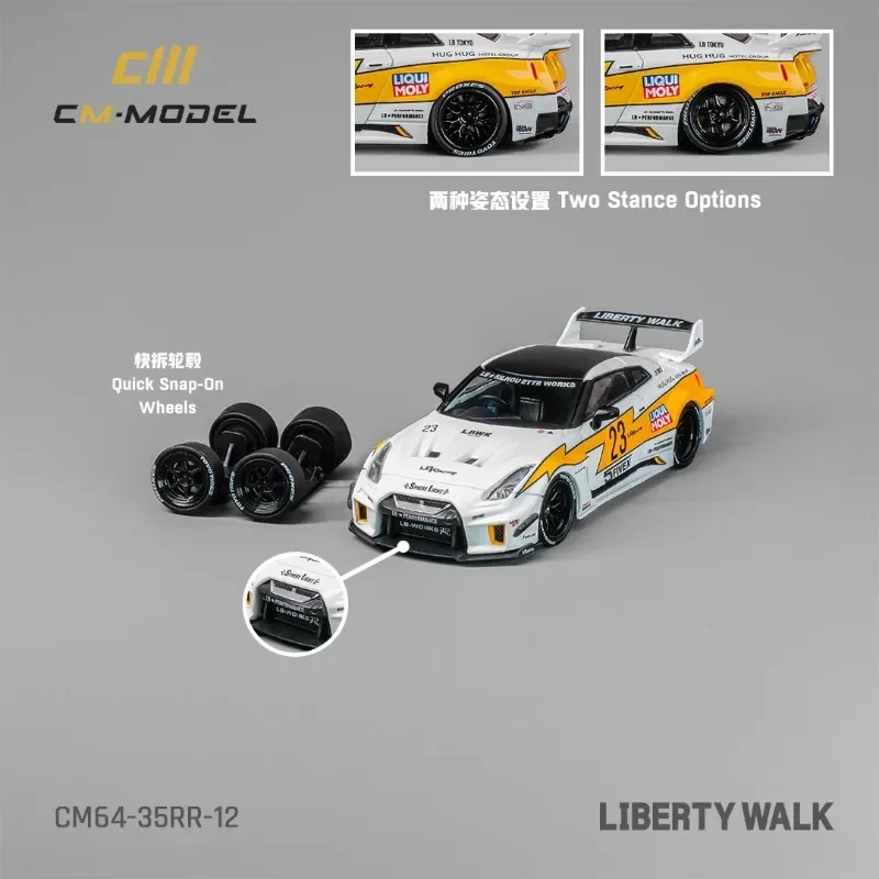 CM 1/64 Nissan LBWK GTR 35RR Silhouette #23 lega giocattolo veicolo a motore Diecast modello in metallo regali