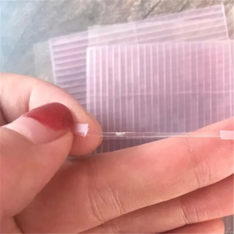 50Pcs Invisible Double Eyelid Tape Fiber Self-Adhesive Transparent Pink Eyelid Stickers Waterproof Fiber Stickers For Eyelid