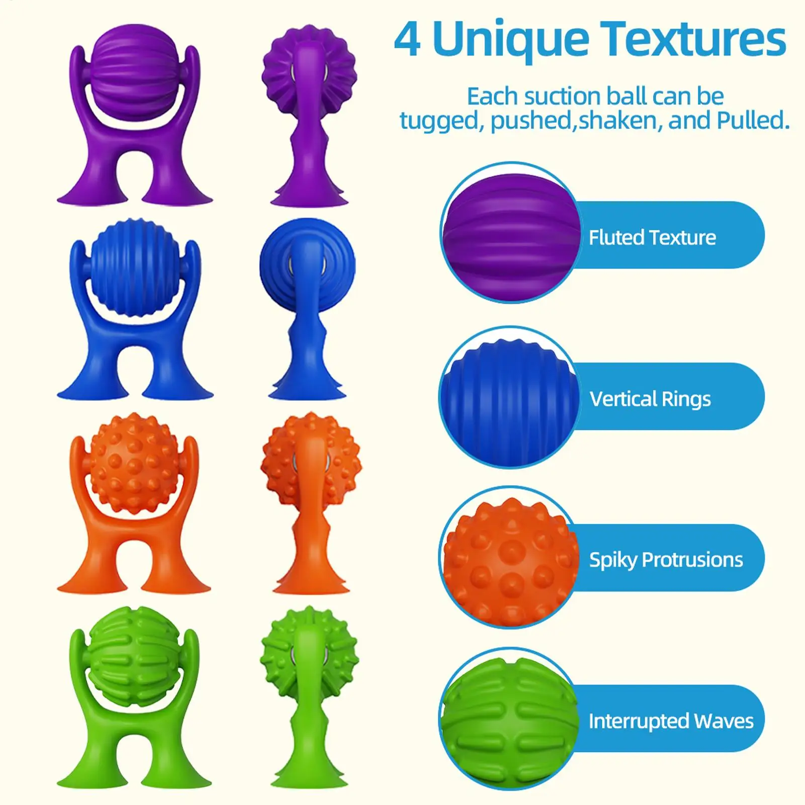 Zabawki do kąpieli na przyssawkach 2 sztuki Obrotowe sensoryczne zabawki antystresowe Teksturowane zabawki sensoryczne dla dzieci i nastolatków do wanny, na stół, do domu i podróży