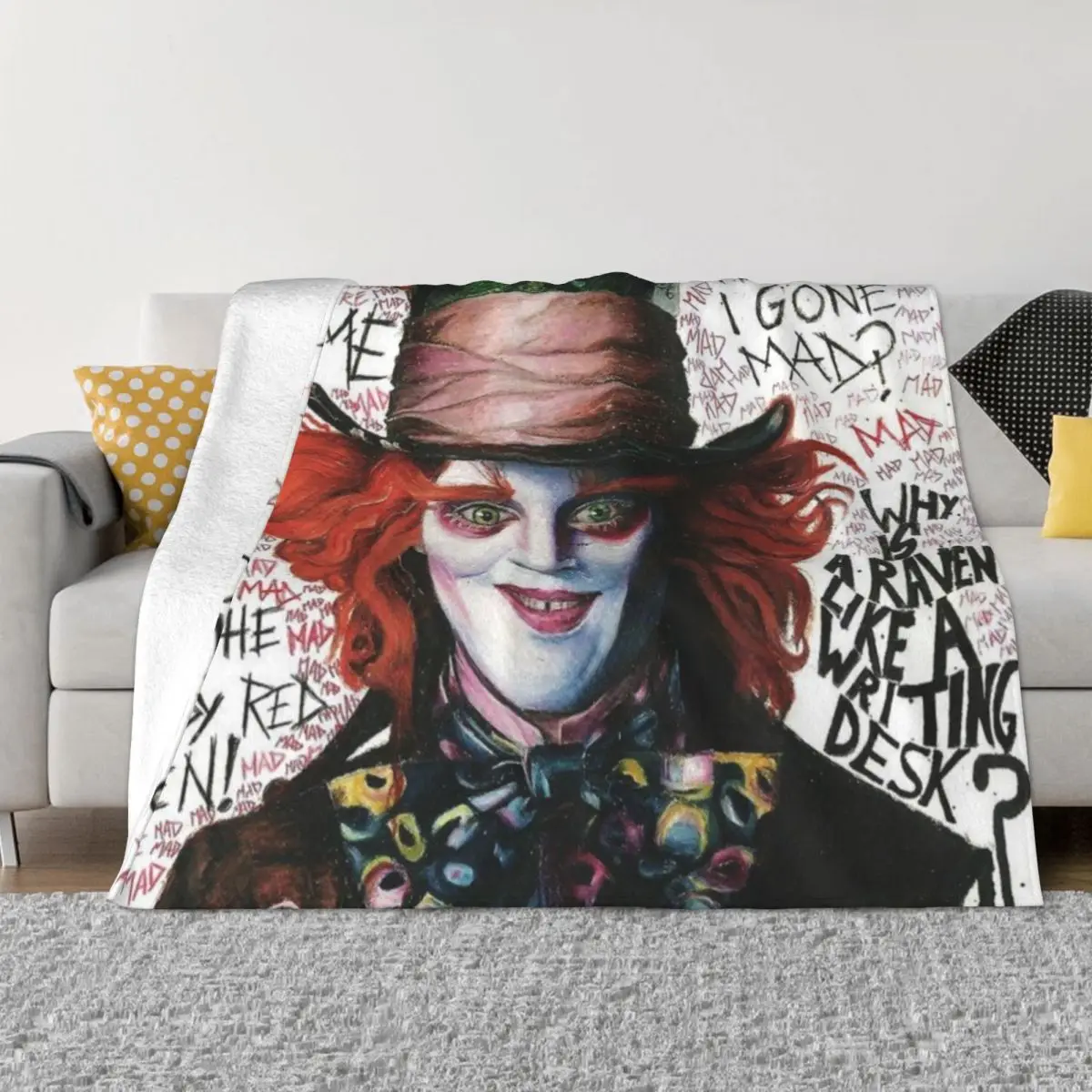 mad hatter Throw Blanket Giant Sofa sofa bed Blankets