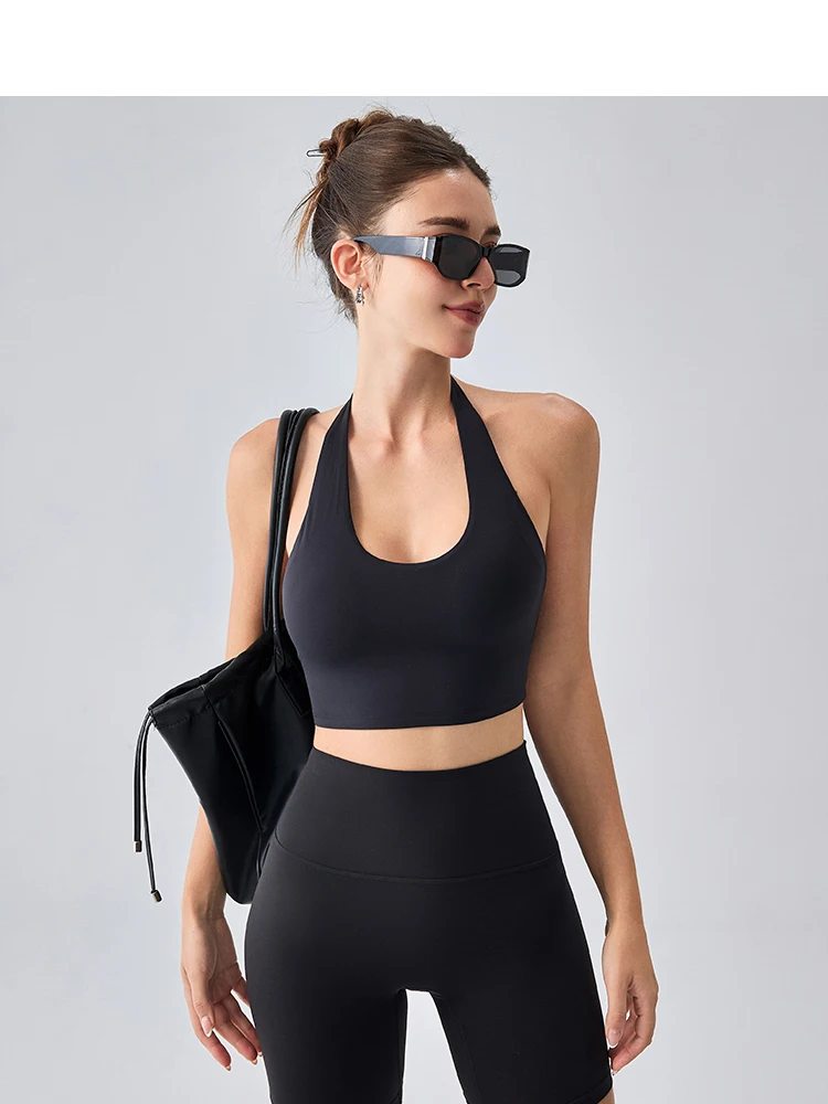 

Sexy Sports Bras Women Halter Yoga Bra Tank Top Fitness Gym Shockproof Seamless Running Workout Fast Dry Underwear Push Up Vest