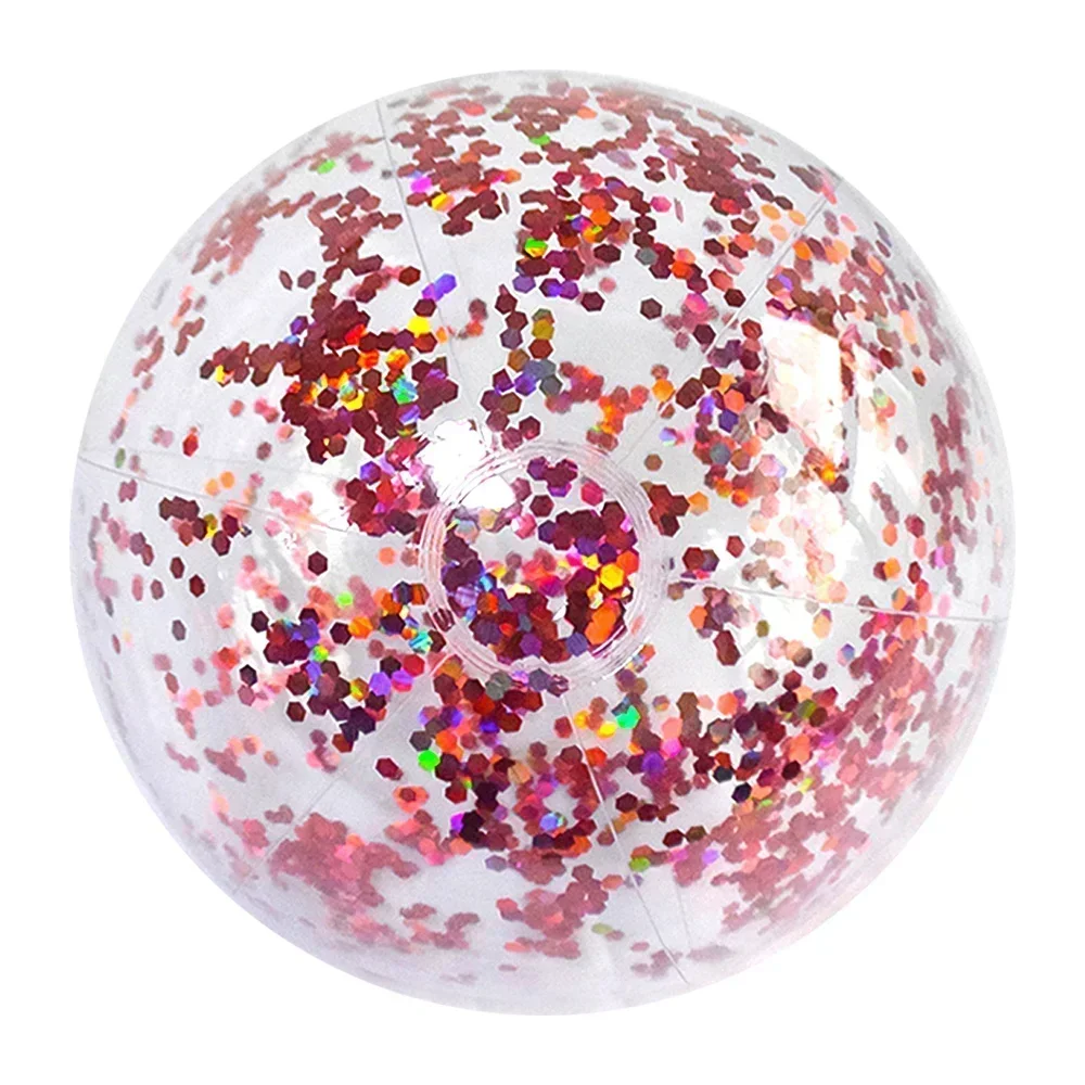 16inch Inflatable Glitter Beach Ball Summer Water Play Sequin Balls Outdoor Swimming Pools Party Toys Kids Adults Water Sports