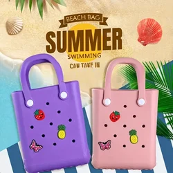 EVA Jelly Bag Creative DIY Hole Bag Cute Flower Summer Outdoor Beach Resort Bag Simple One Shoulder Handheld Women's Bag