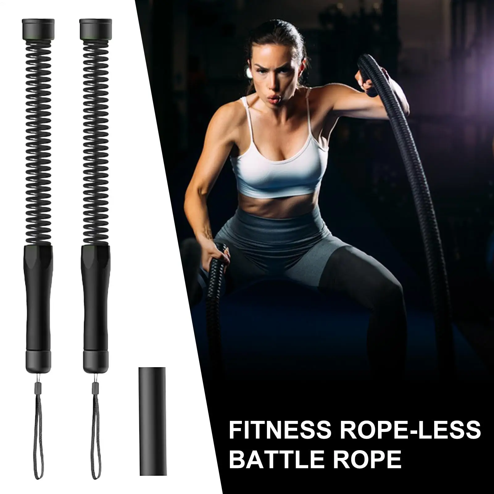 Black/Purple Battle Ropes Cordless Gym Exercise Equipment Portable Arm Exerciser Rope For Men & Women,Weighted Workout Ropes