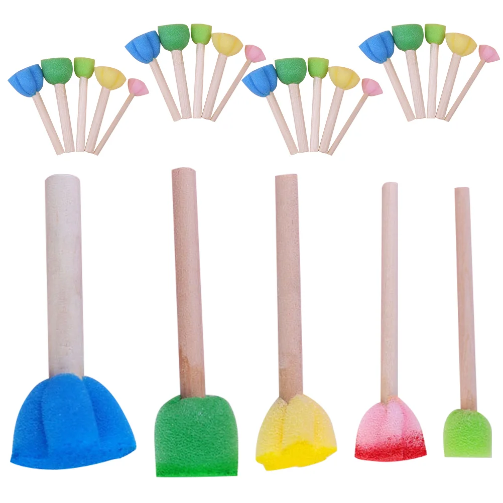 

25 Pcs Painting Sponge Brush Sponges Pigment Tools Drawing Graffiti Supplies Child