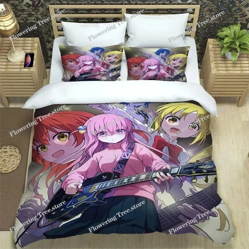 

Anime Bocchi the Rock Kessoku Band Bedding Set Duvet Cover Bed Set Quilt Cover Pillowcase Comforter king Queen Size Boys Adult