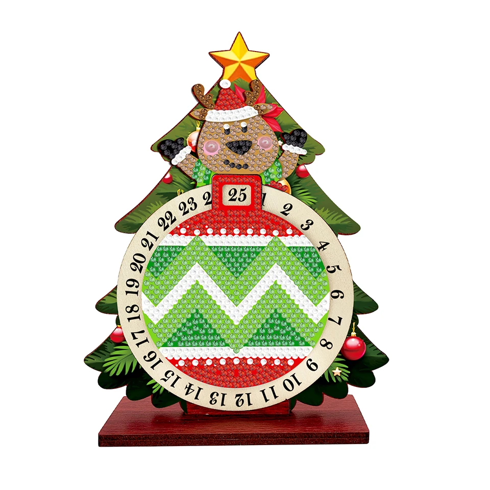 

Сосна Рождественский олень Алмазная картина Набор настольных украшений Настольные алмазные художественные наборы 5D DIY Алмазное искусство Настольное украшение