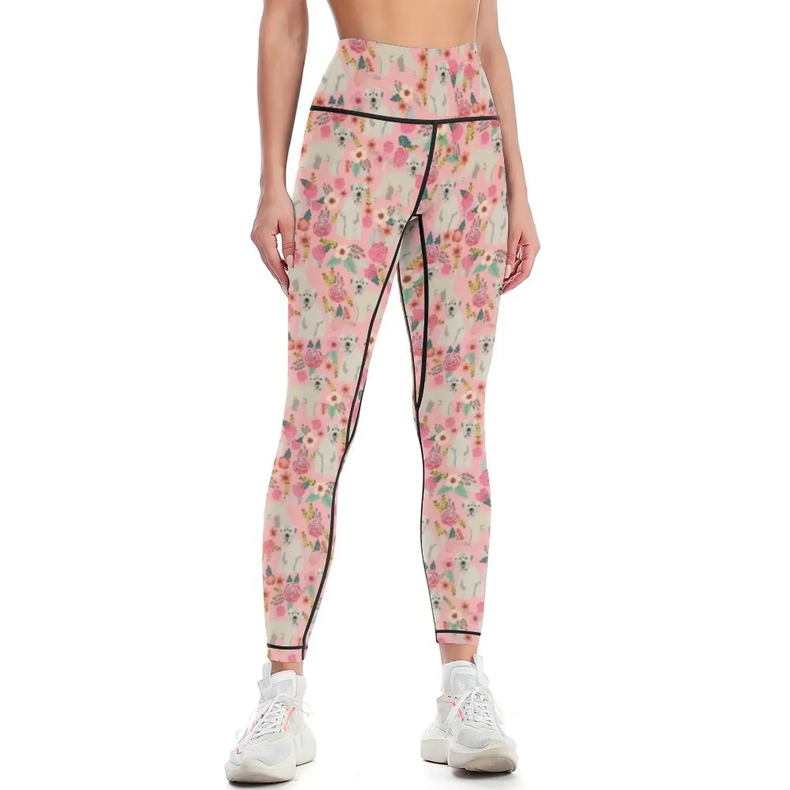 irish wheaten terrier dogs floral pattern - vintage florals, doggo, wheaten terrier, soft coated wheaten terrier Leggings