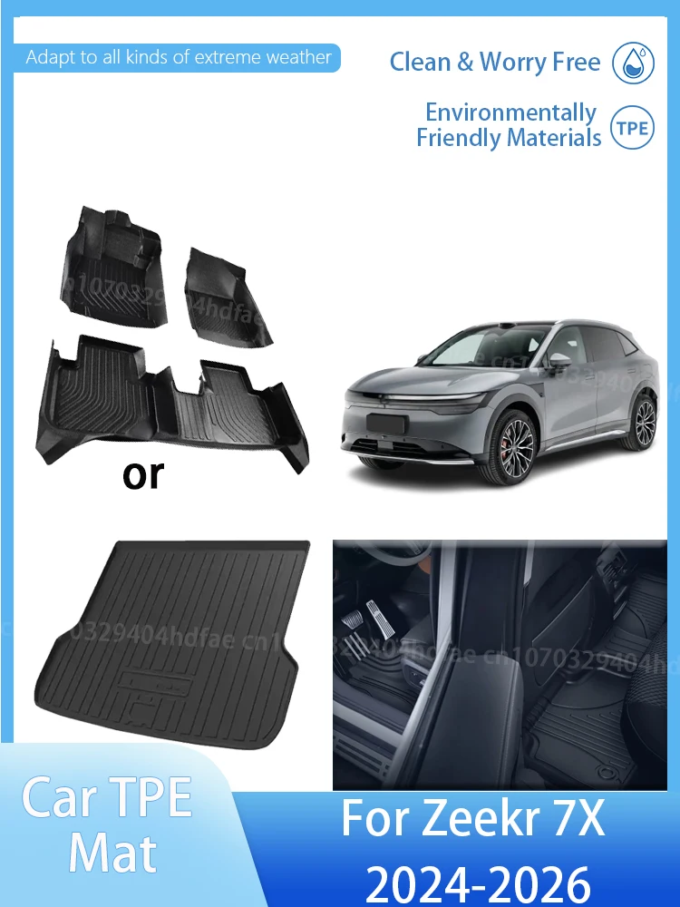 

LHD Car Mat For Zeekr 7X CX1E 2024 2025 2026 Rug Footpads Waterproof Protective TPE Rug Foot Pad Glides Internal Car Accessories