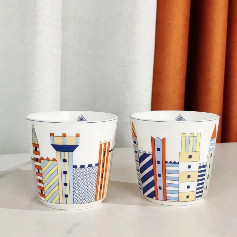 Children's Ceramic Gift  Castle Amusement Park Series Bone China Water Cup Gift Box Set