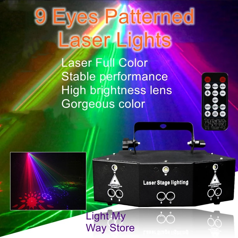 Laser neun Augen Laserlichter Bühnen lichter Bar ktv Blitz bunte rotierende Bungee Weihnachts stern Atmosphäre Lichter