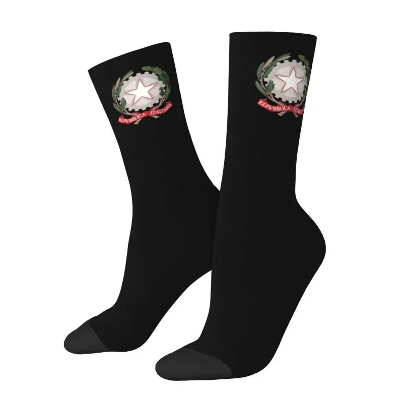 Custom Emblem Of Italy Dress Socks Men Women Warm Fashion Novelty Italian Republic Crew Socks