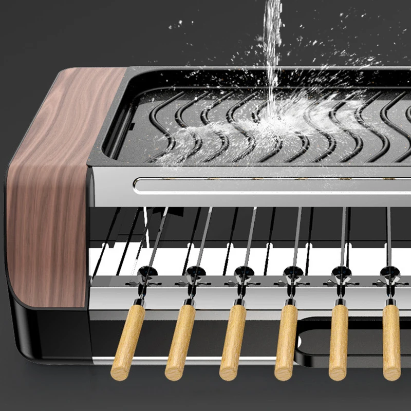 Macchina per barbecue rotante automatica senza fumo per uso domestico, barbecue domestico, hot dog, macchina per barbecue con spiedini di montone