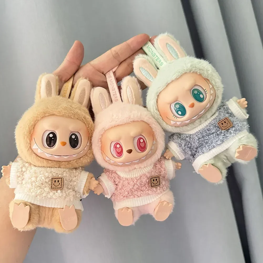 Mini Plüsch Puppe Kleidung Outfit Zubehör Für Korea Kpop Exo Labubu Idol V1 v2 Kreis lächeln hemd Kleidung Geschenk