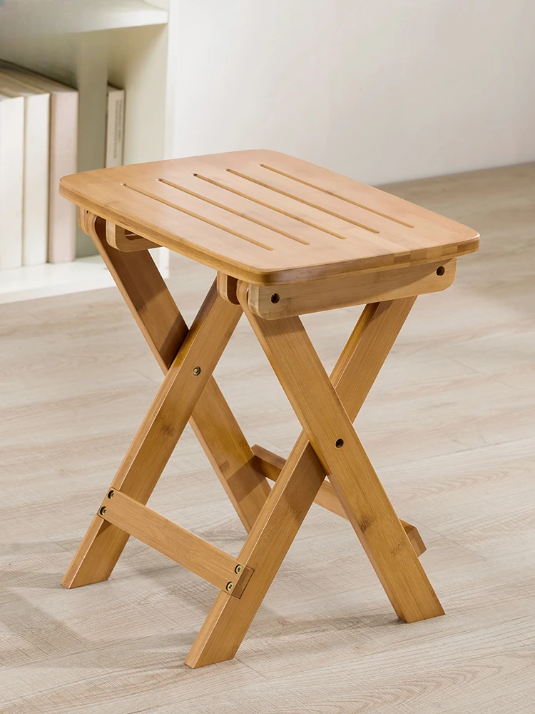 

Folding stool portable household non-solid wood fishing shoe changing stool small bench Mazar plastic space saving