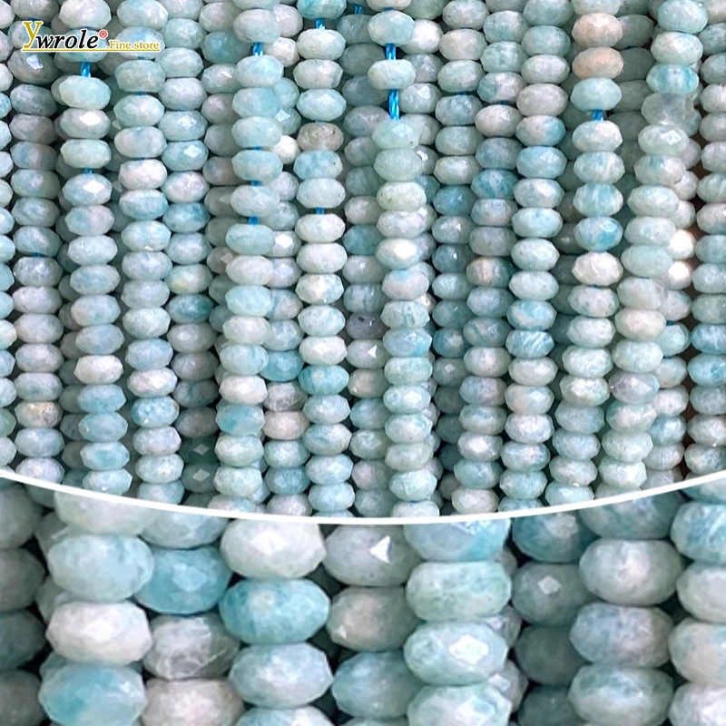 2x4mm Faceted Abacus Amazonite Natural Stone Loose Spacer Beads for Jewelry Making Diy Earrings Bracelet Charms Accessories 15''
