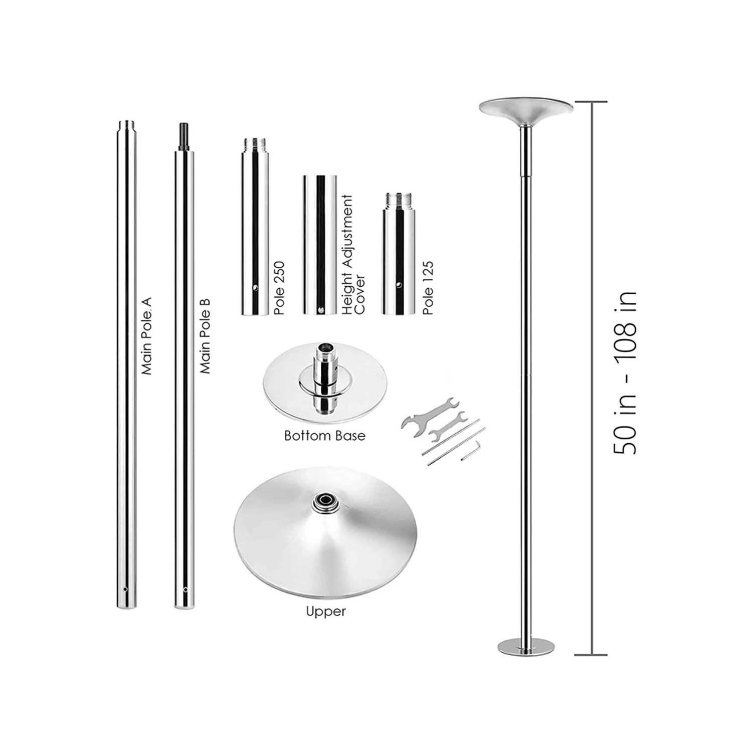 

5 Star Pro Spinning Dance Pole with Stage Base, Multi Color Professional Pole Dancing Pole for Performance Venuespromote sales