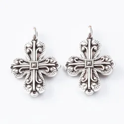 6 Pcs /Lot Cross Vintage Zinc Alloy Charm Metal Pendant DIY Jewelry Discovery Making Accessories