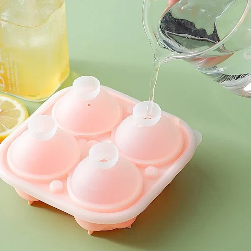2PCS 3D Large Ice Cube Tray, 2.5-inch Rose Ice Mold, 4 Giant Cute Flower Shaped Ice Silicone Molds Suitable for Cocktail Juice