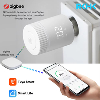 RKHK Tuya Zigbee Thermostatic Radiator Actuator Smart TRV Thermostat Valve Remote Control Programmable,Alice Alexa Google Home