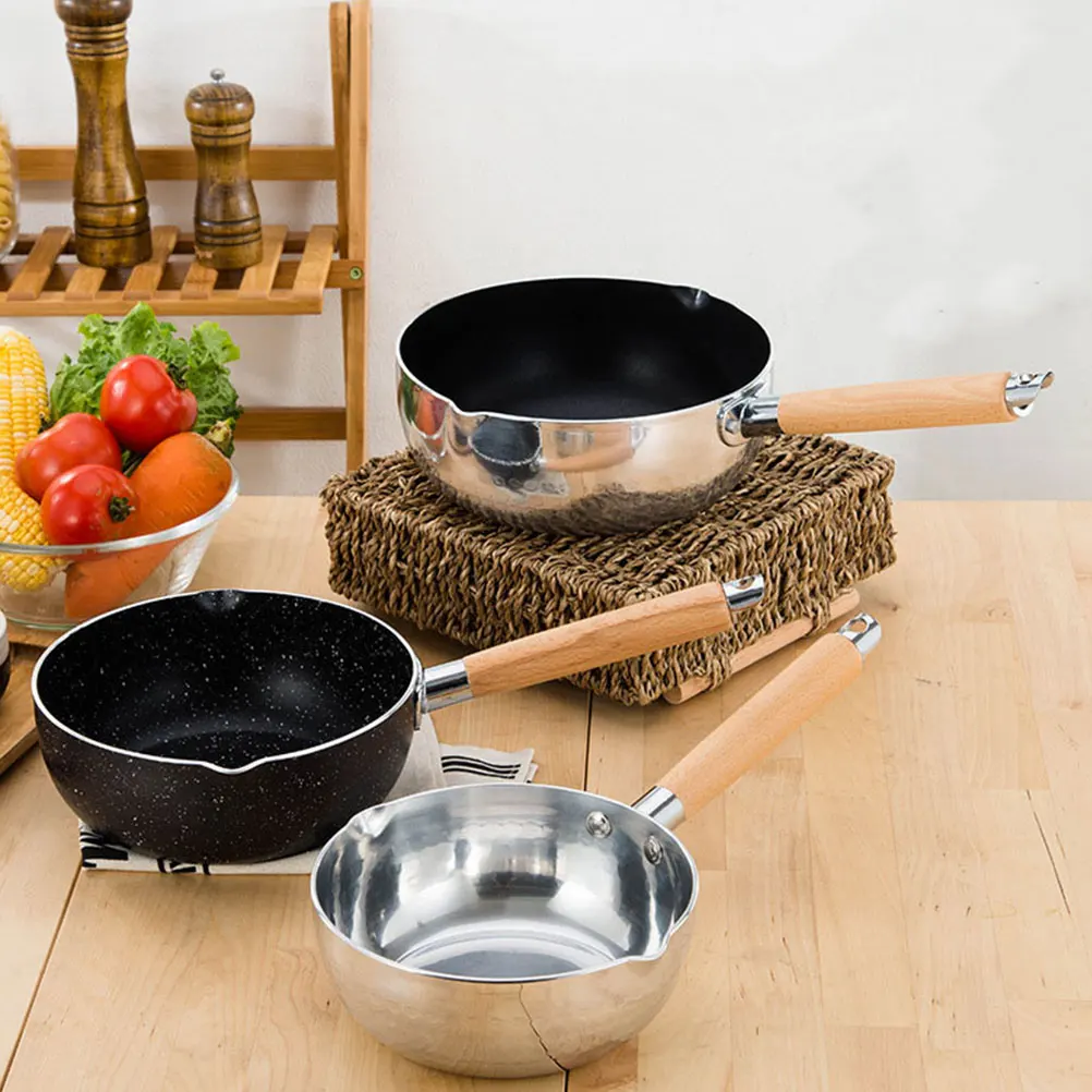 

Maifan Stone Pot Frying Pan Pans Heater Non Sticking Wood Non-stick Milk Small Nonstick Skillet