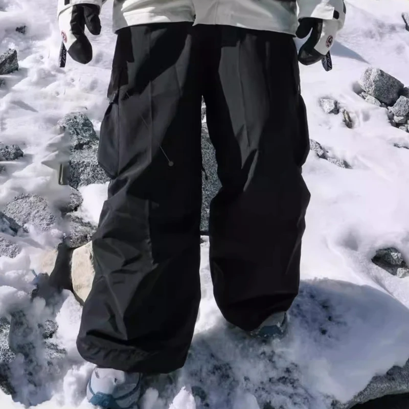 New Adult Super Baggy Snowboard Pants Men Waterproof Windproof Sports Clothes Insulated Loose Fit Ski Trousers for Cold Weather