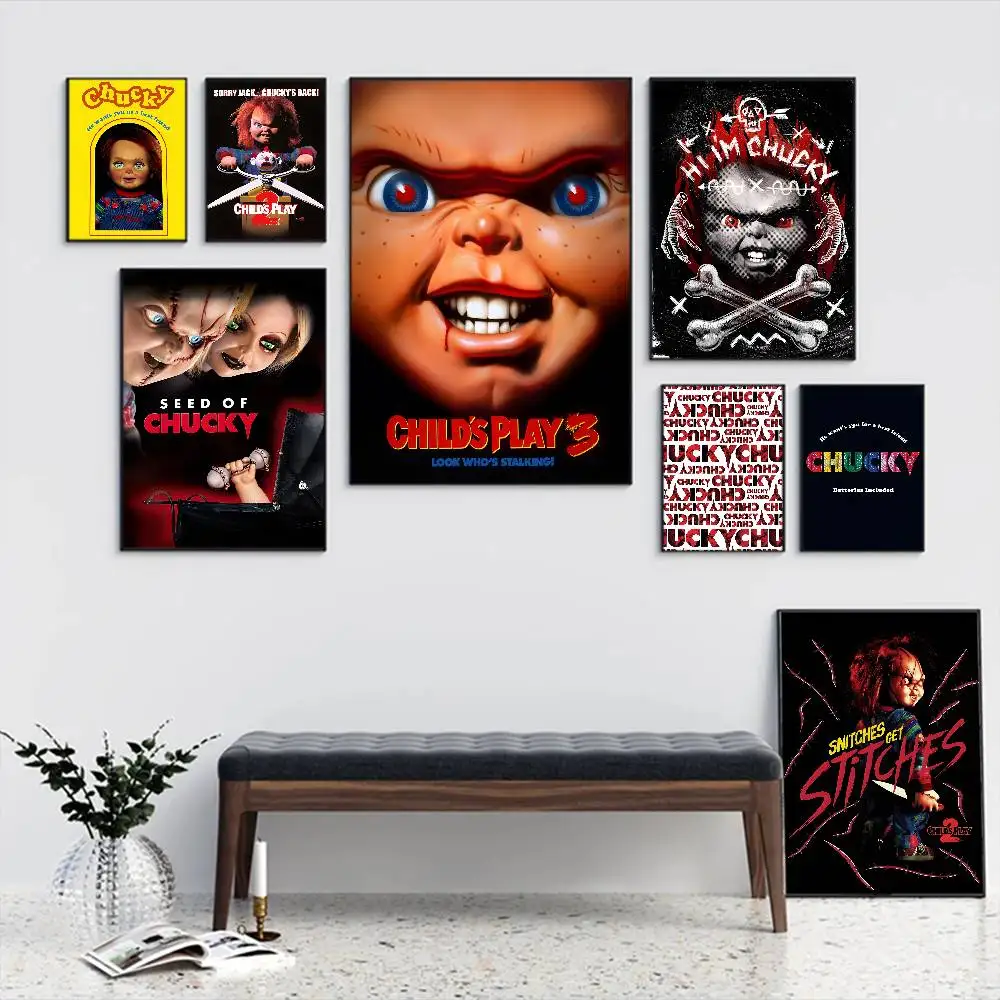 Classic C-Chucky Horror Movie DIY Sticky Poster Whitepaper Prints Posters Artwork Vintage Decorative Painting