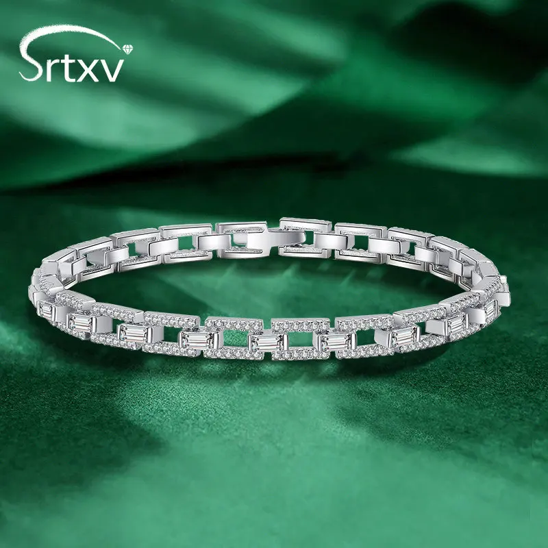 

3.5CT All Moissanite Tennis Bracelet for Women Luxury Sparkling Bangles 100% 925 Sterling Silver Wedding Birthday Gifts Jewelry