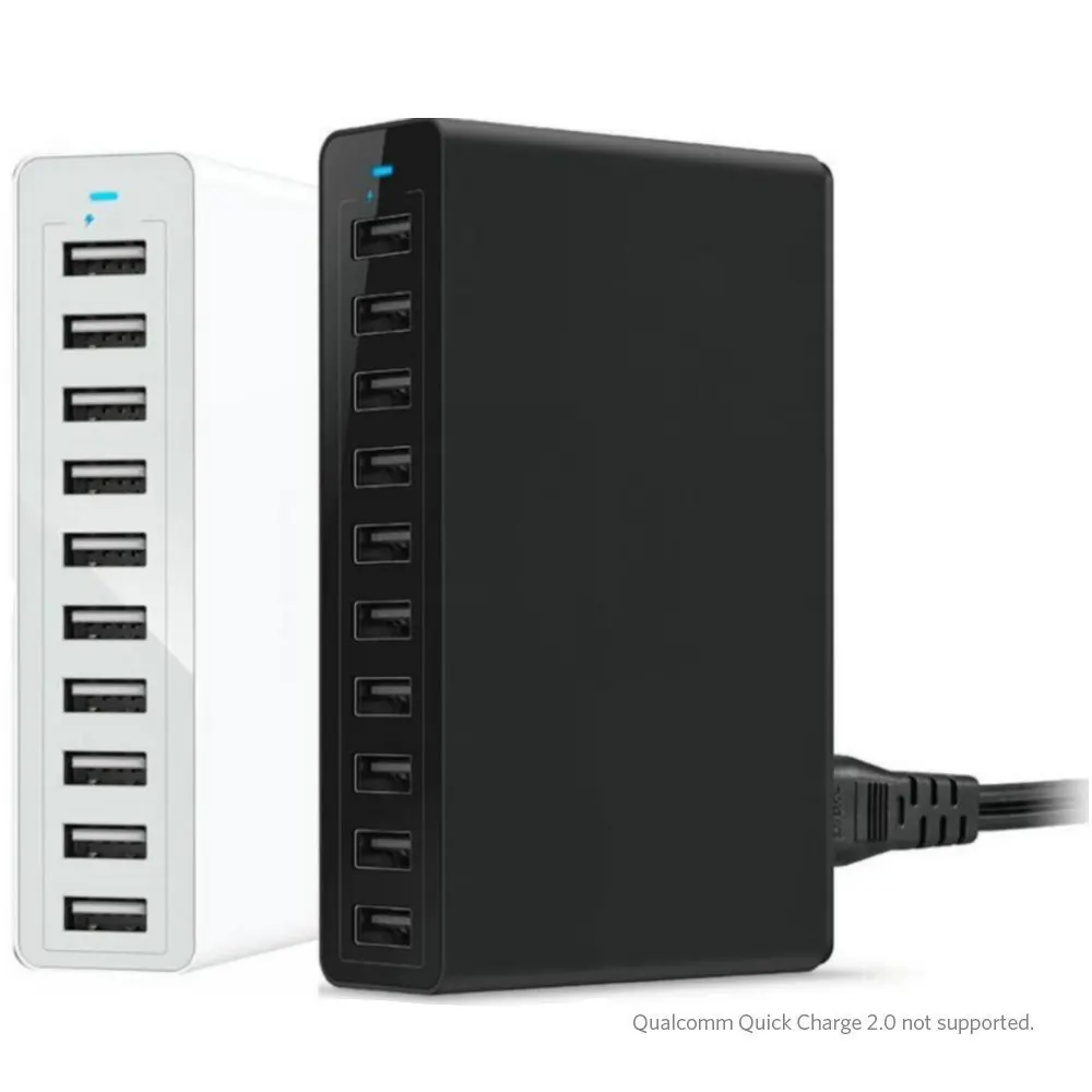 60W 10 Ports USB Charger Station Dock for iPhone iPad Kindle Samsung Xiaomi Mobile Phone Charging Hub Multi USB Desktop Charger