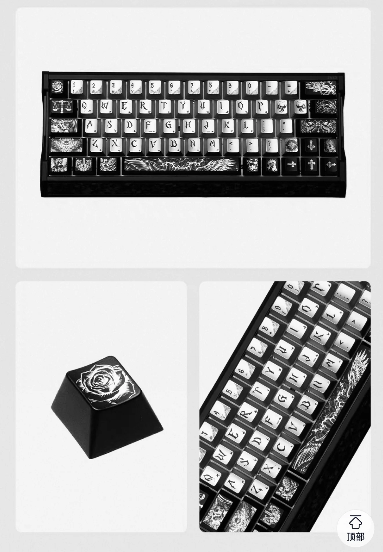 Angel and Devil Theme KeycapsHigh-quality metal-like appearance mechanical keyboard keycaps