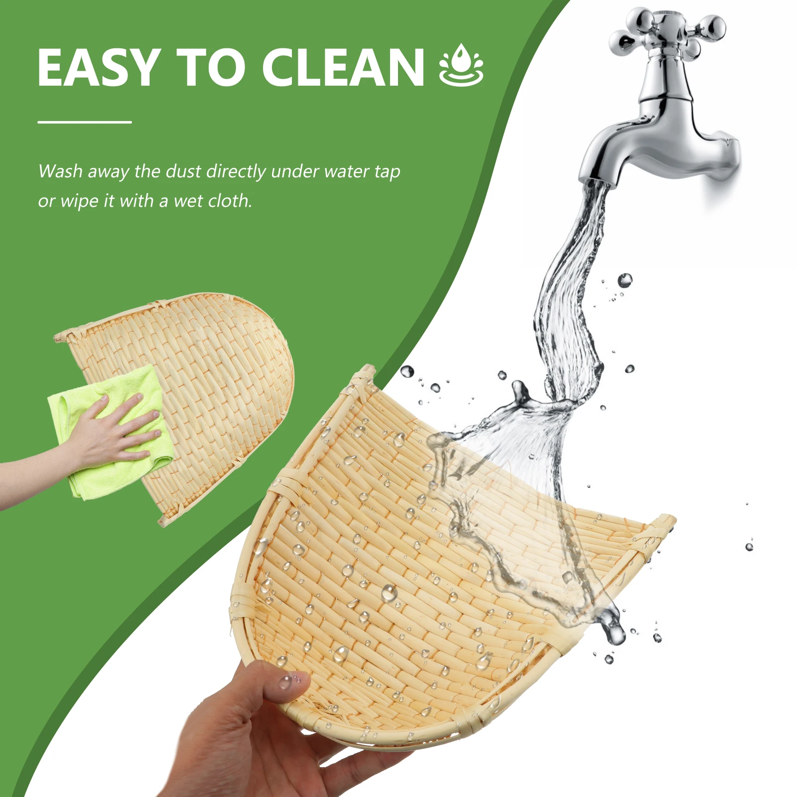 

1pc Handmade Woven Basket Handmade Basket Eco-Friendly Storage Organizer Household Fruit Vegetable Holder Home Decor