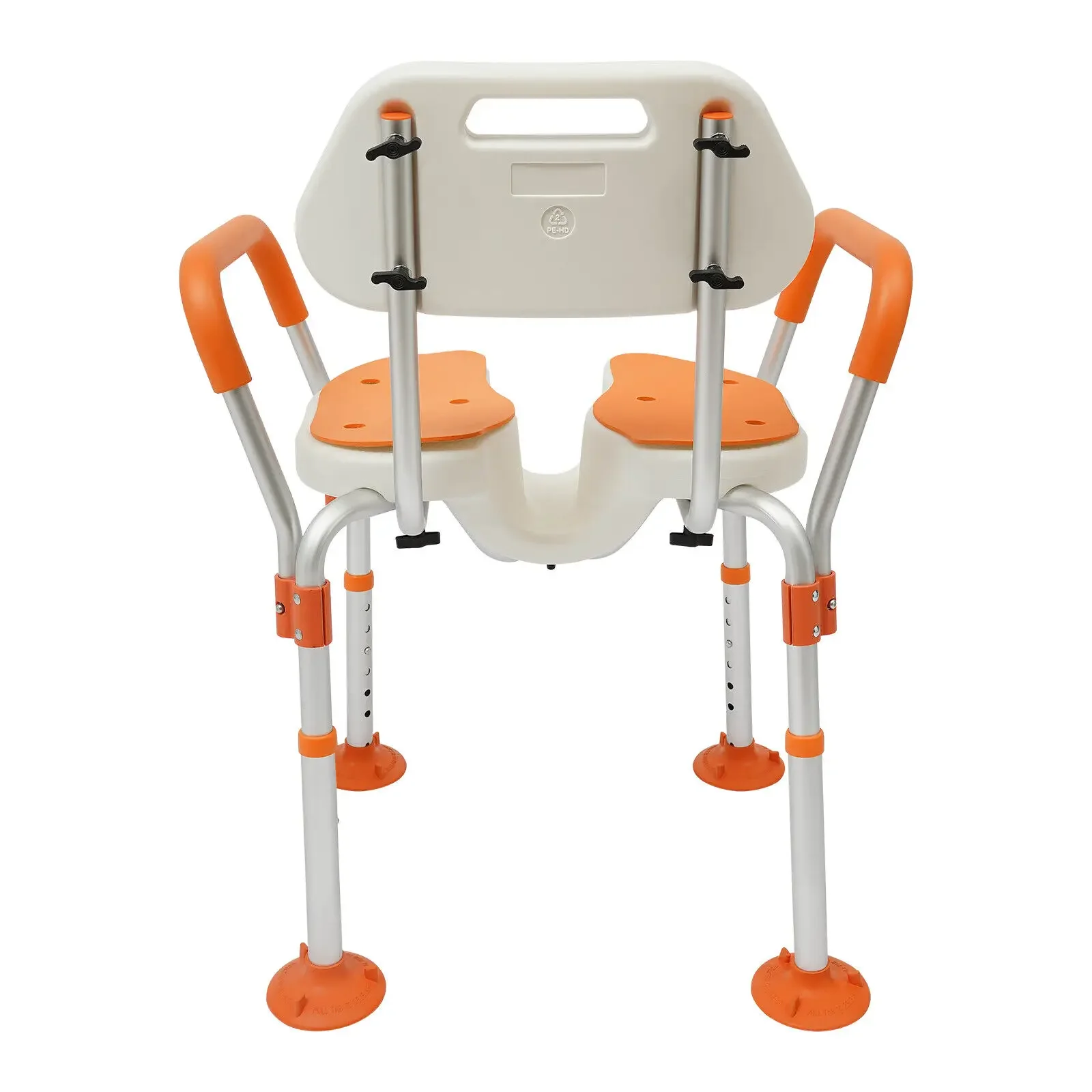 Silla de ducha, silla de ducha ajustable en altura con respaldo, reposabrazos, silla de baño para personas mayores, mujeres embarazadas, personas discapacitadas