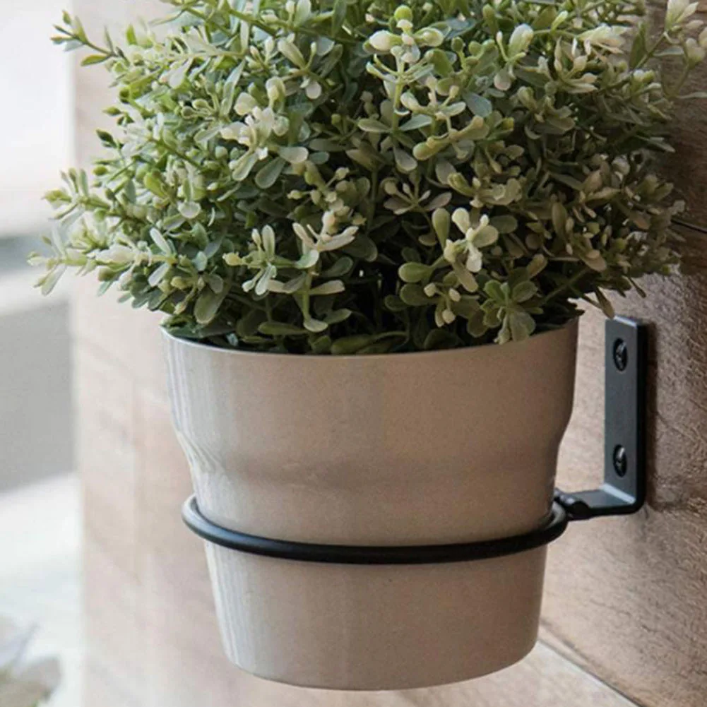 Plant Holder Ring Foldable Wall Mounted Metal Flower Pot Hook Hangers Wall-mounted Flower Pot Pullback Home Improvement