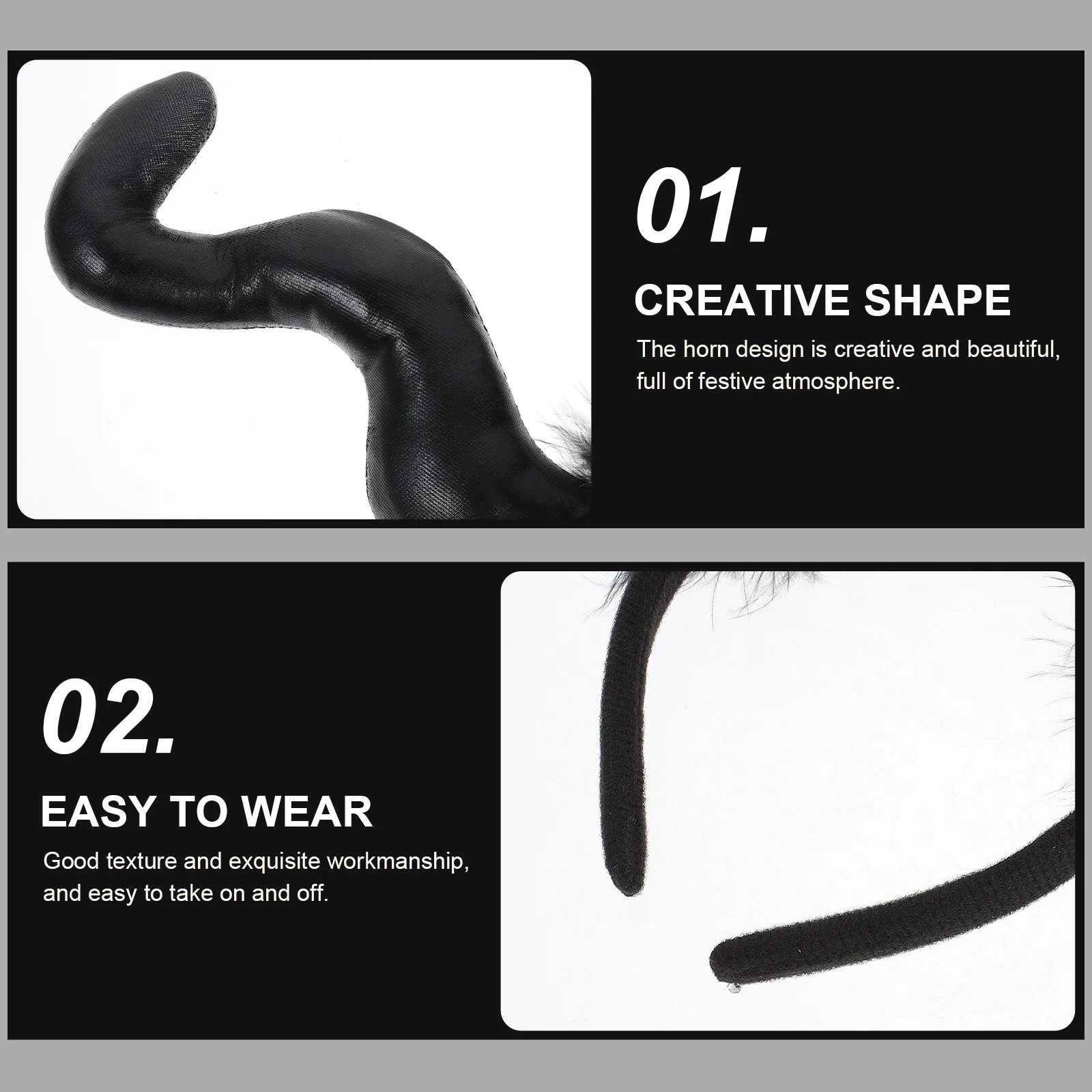 

Ox Horn Cosplay Costume Cosplay Hair Hoops Prop Lightweight Halloween Party Horns Headdress Universal Size