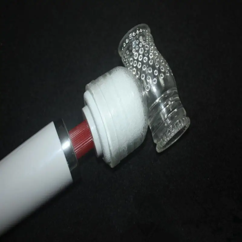 Transparent Magic Wand Attachment Penis Vibrator Masturbador Headgear AV Stick Rod Head Cover Sleeve Sex Toys Erotic Accessories view 3