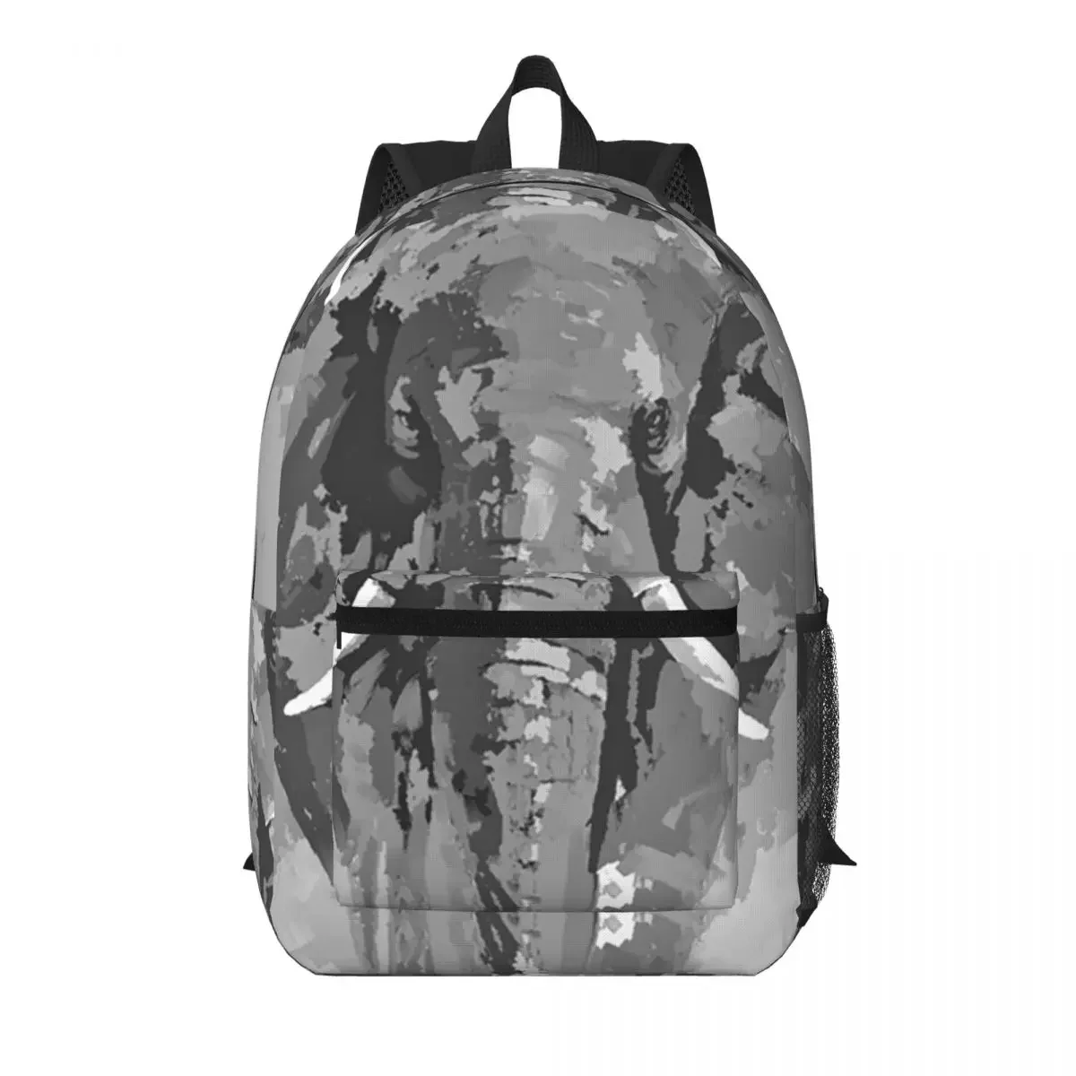 African Elephant Grey Art Student Backpack School Bag Hiking Travel Daypack for Men Women Bookbag Shoulder Bags