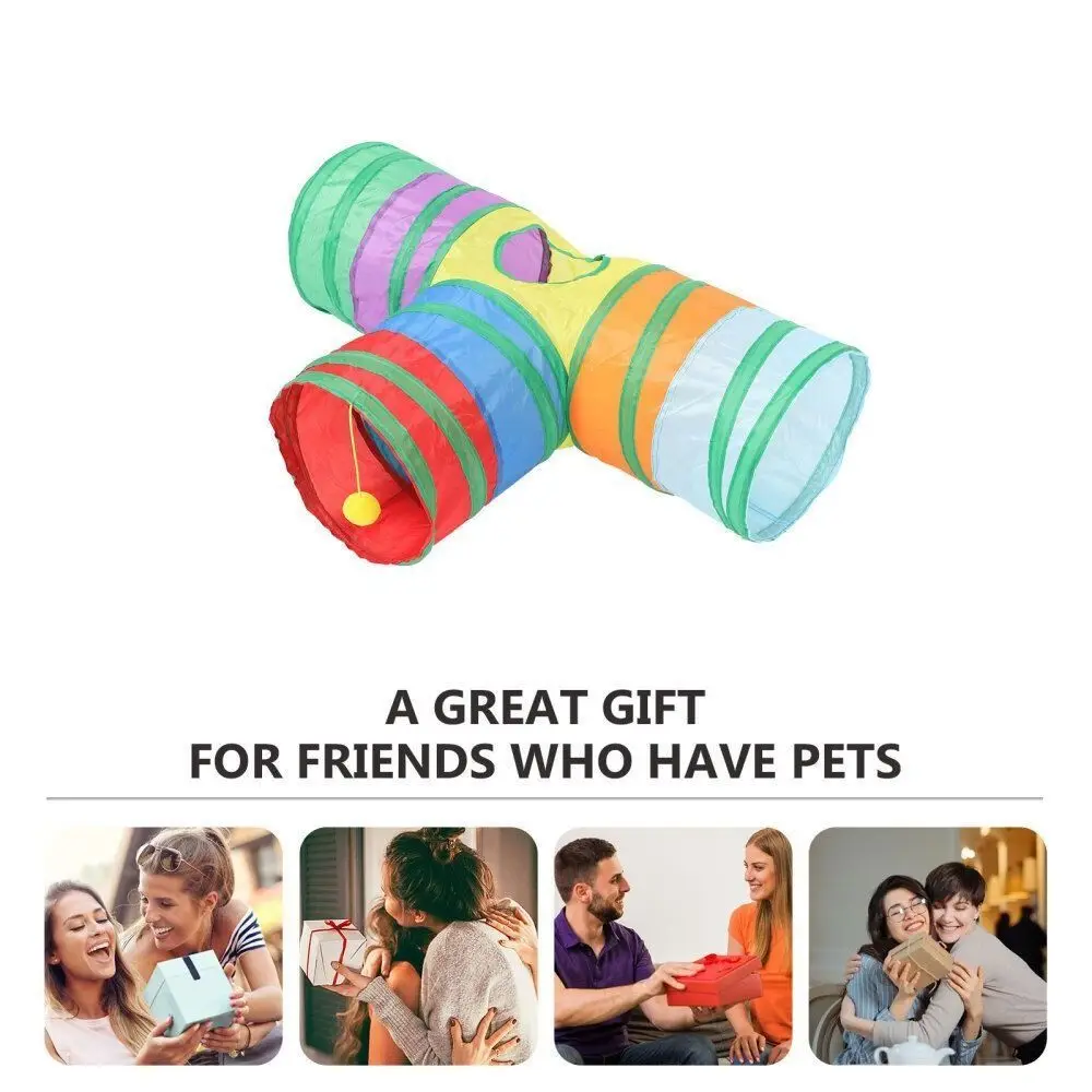 Foldable Cat Tunnel Tube Collapsible Cat Nest Pet Training Interactive Fun Play Toy Rabbit Guinea Pig Tent Maze Tunnel