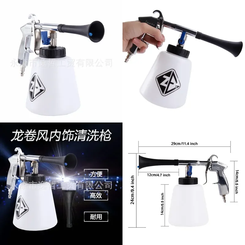 Red Pneumatic Foam Spray Gun High Pressure Air Tornado Cleaner for Car Interior Roof Detailing Washing Tool