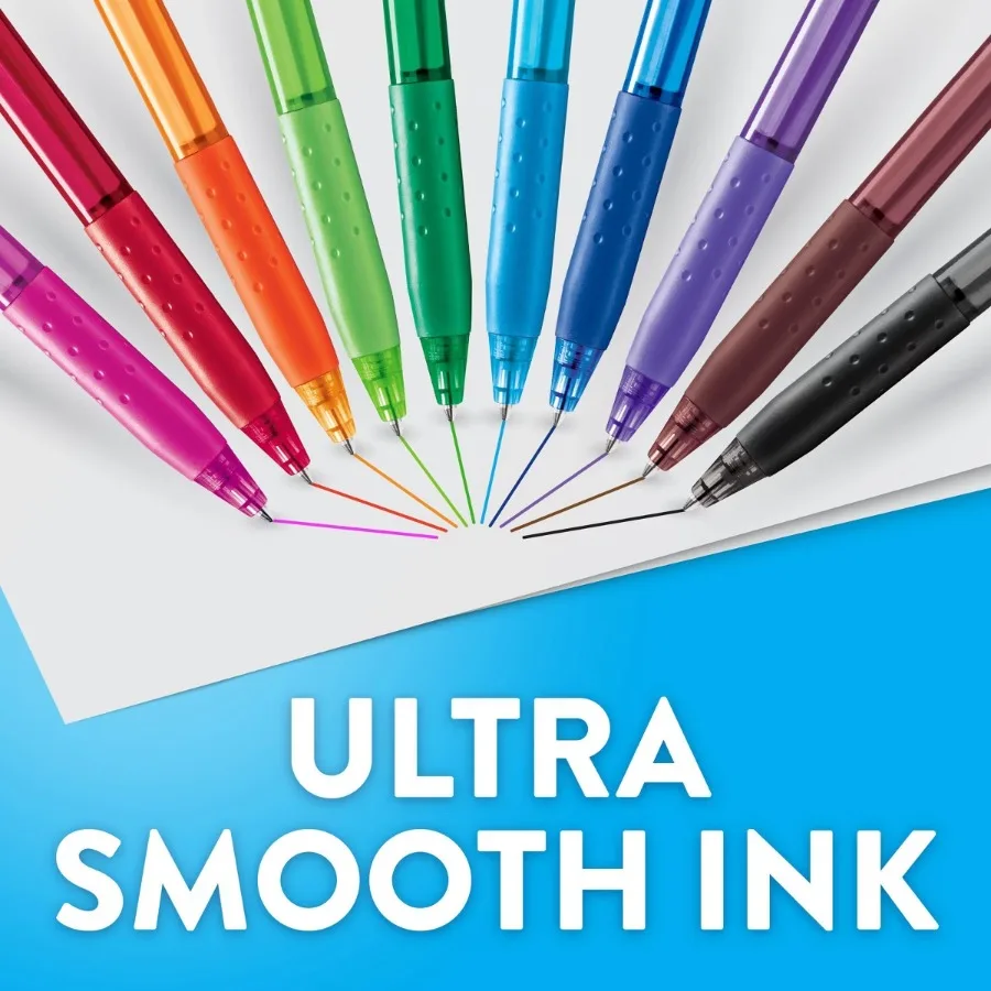 

Ink Joy 8pk 300RT Ballpoint Pens 1.0mm Black: Retractable, Rubber Grip, Pocket Clip, Stationery, Office Supplies
